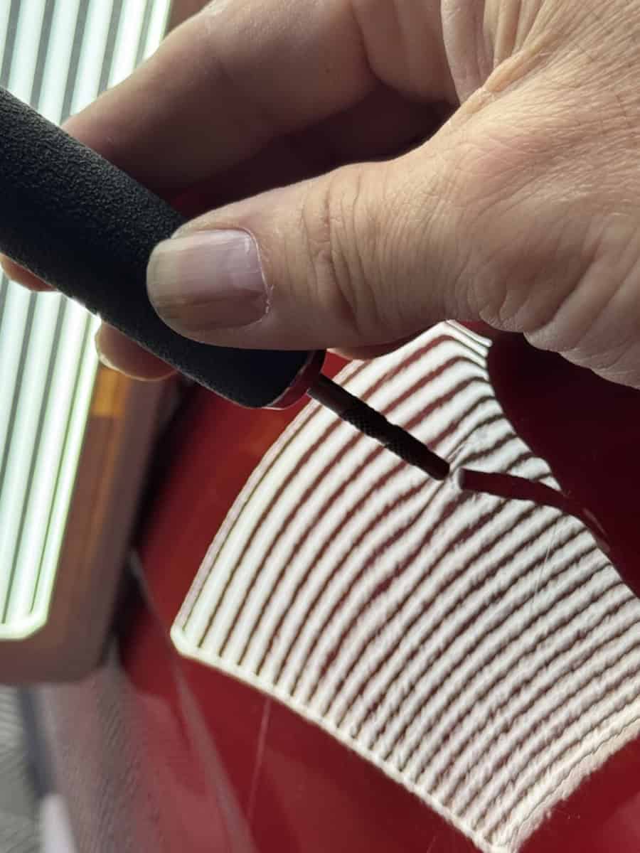 BMW M5 fender second dent damage before repair