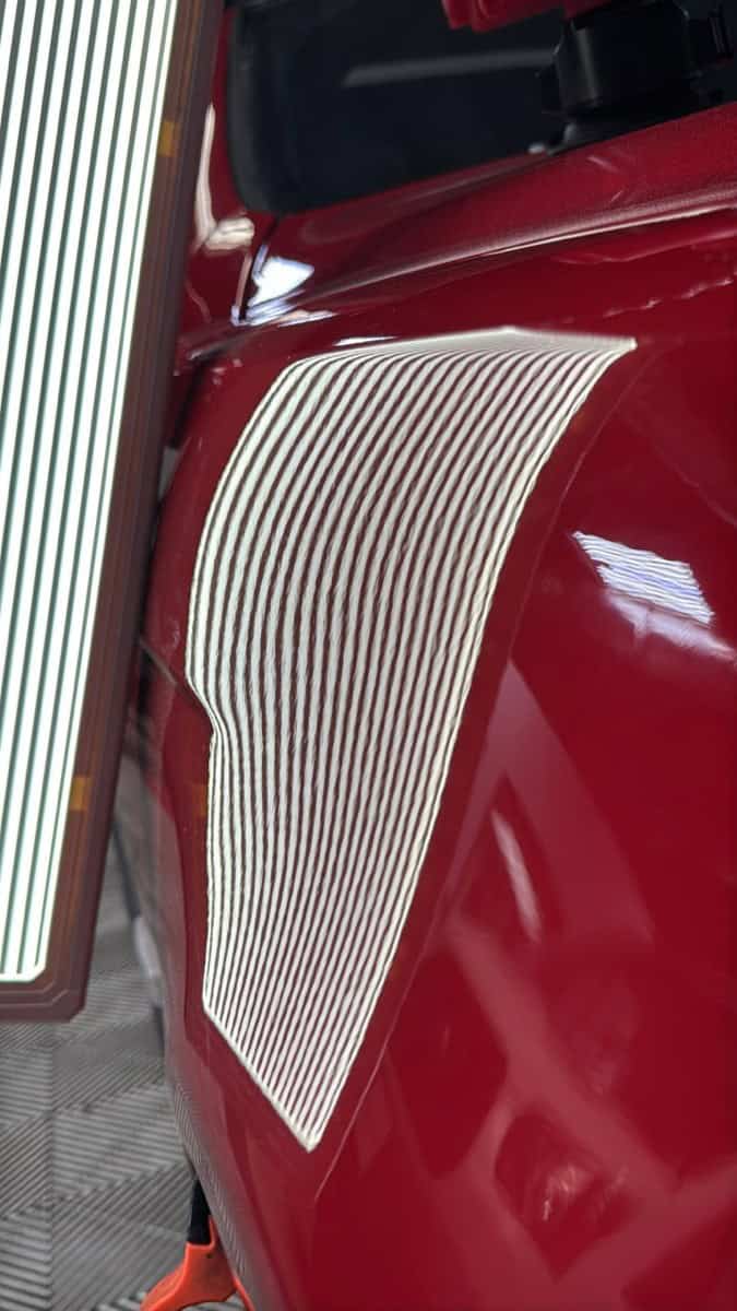 BMW M5 fender after PDR repair complete