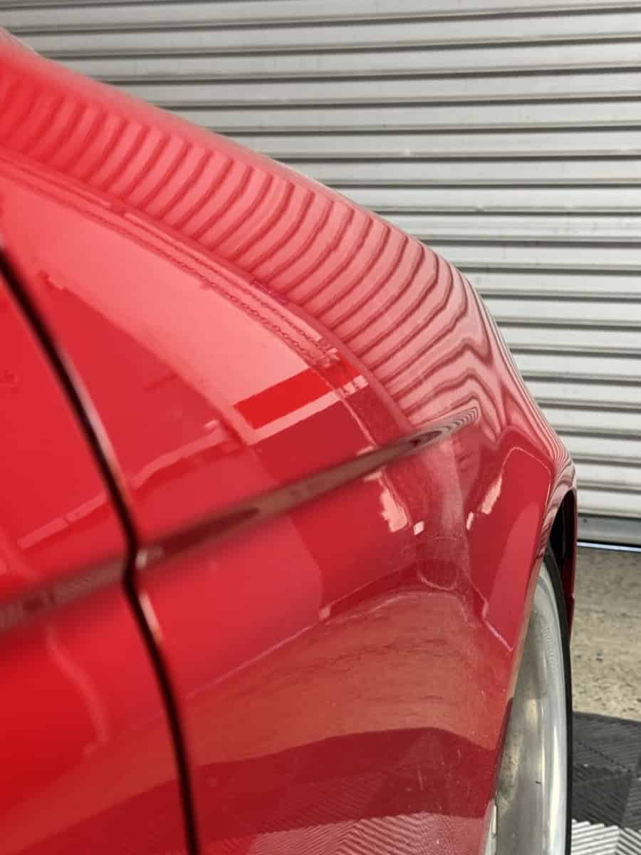 BMW M5 fender after PDR repair complete