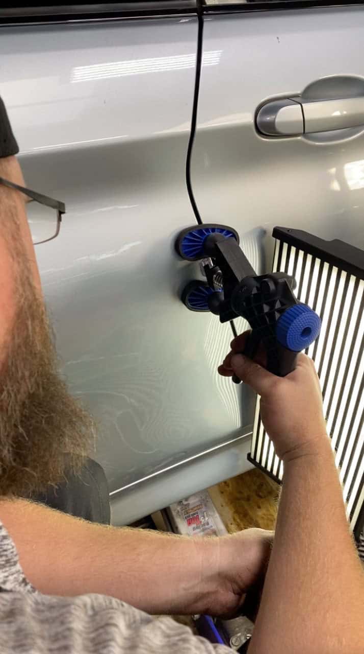 glue pull technique bmw quarter panel aluminum repair escondido