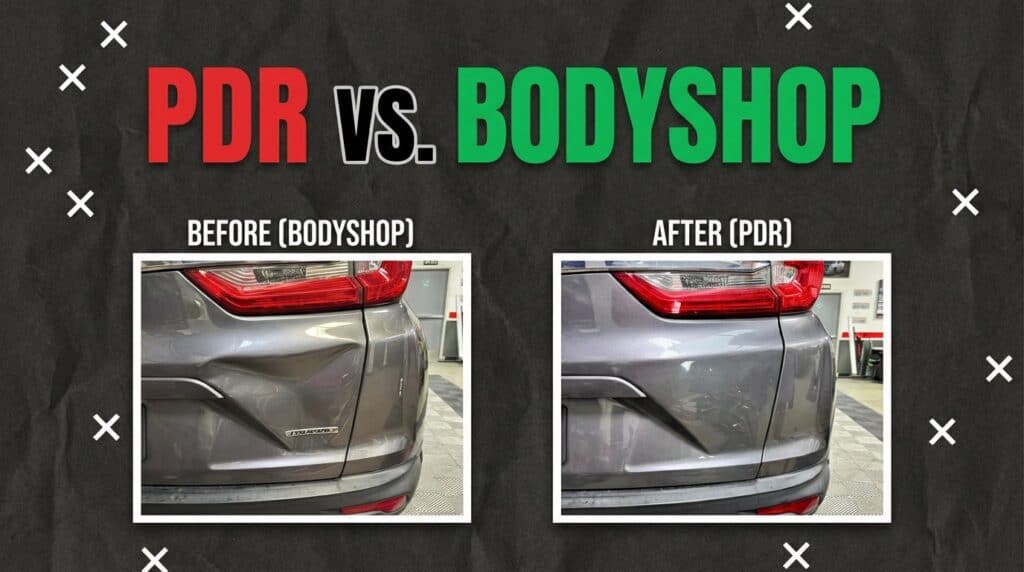 PDR vs. Body Shop: 2023 Honda CR-V Rear Liftgate Repair ? $820 Saved, Paint Never Touched - Photo 9 | Dent Time San Diego